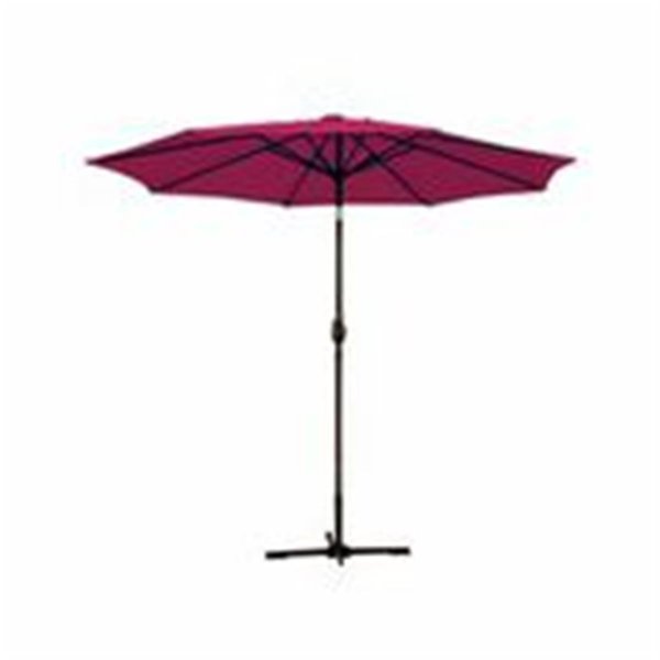 Propation 9 Ft. Aluminum Patio Market Umbrella Tilt with Crank - Burgundy Fabric & Bronze Pole PR648411